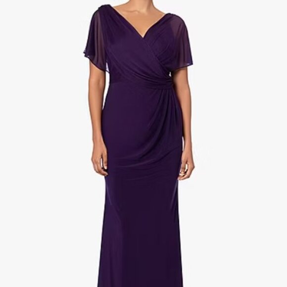 DJ-Jaz Dresses & Skirts - NWT  DJ-Jaz Plum short sleeve gown sz 16. Elegant Prom Dress